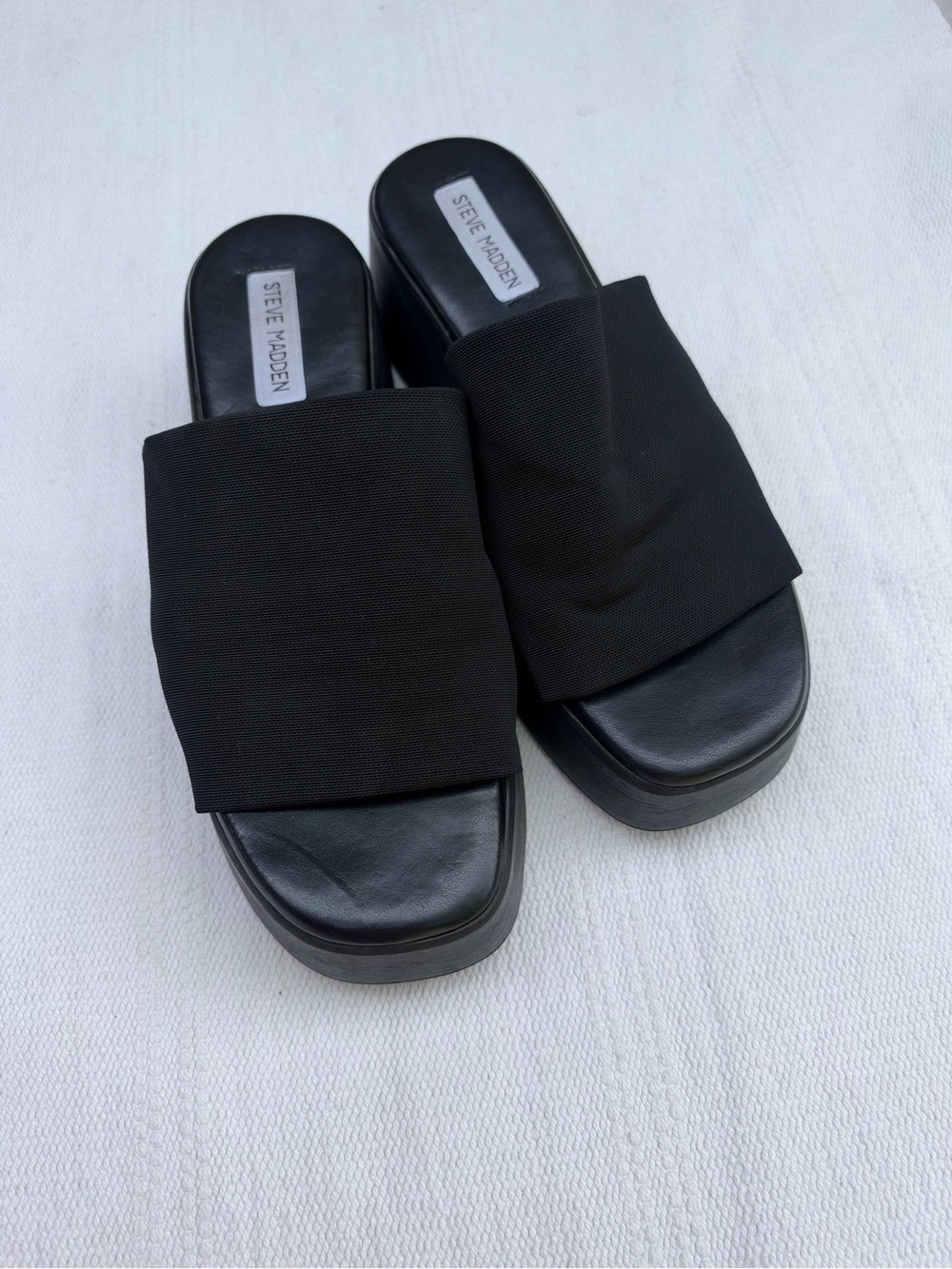 black Steve Madden Slinky30 Platform Sandals size 41